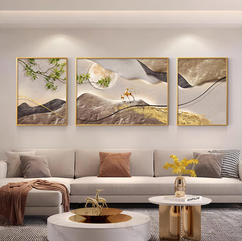 Mountain Oasis Crystal Painting- Set of 3